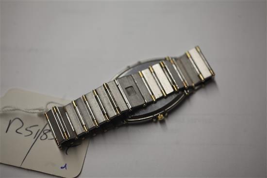 A gentlemans bi-metallic Omega Constellation wrist watch.